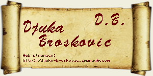 Đuka Brošković vizit kartica